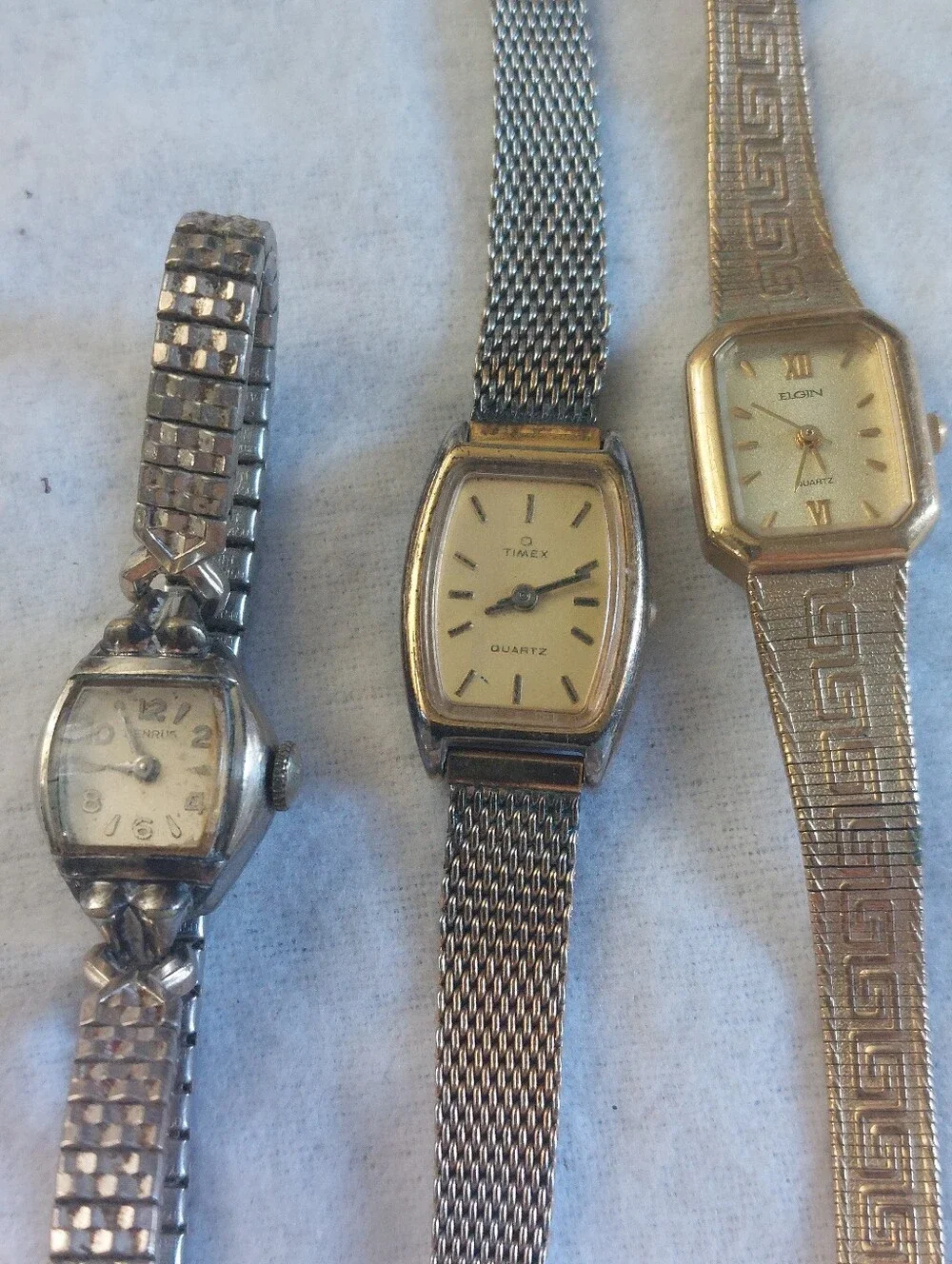 Vintage / Modern Lot of 7 Watches Timex, Elgin, Benrus & Extras, Estate Jewelry